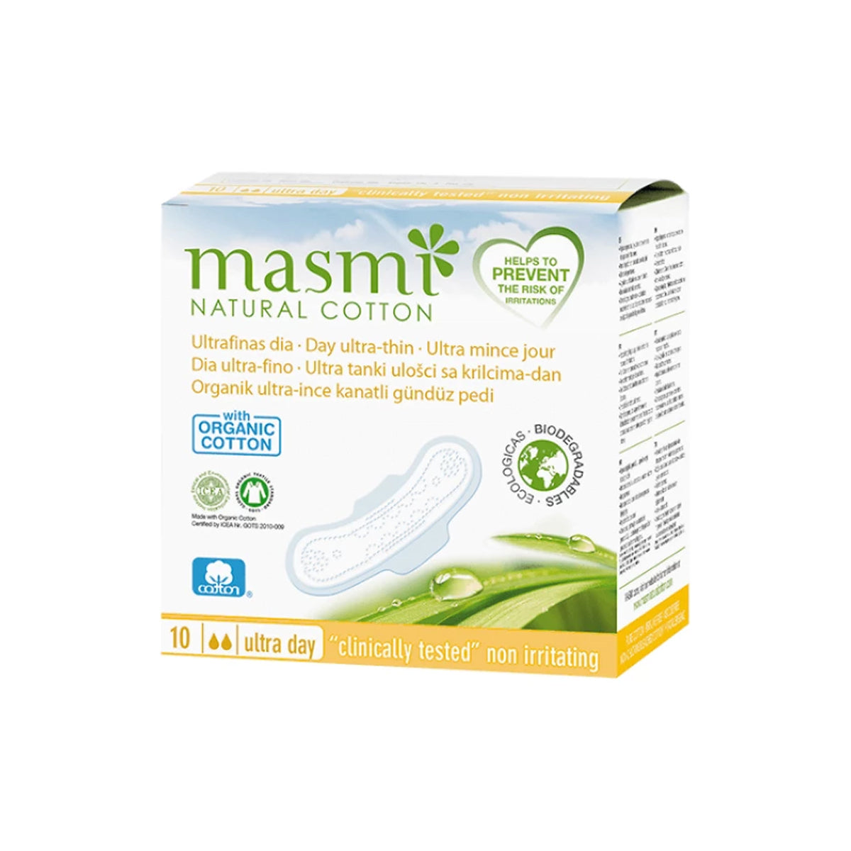 Masmi Ultrathin Day Pads With Wings Organic Cotton 10 Pieces